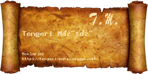 Tengeri Máté névjegykártya